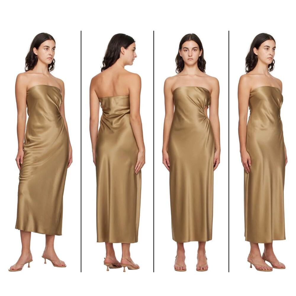 REFORMATION - Nevaeh Satin Midi Dress W/ Cutout